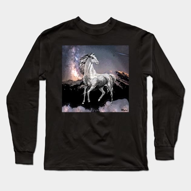 Horse: Live Free or Die Long Sleeve T-Shirt by Overthetopsm